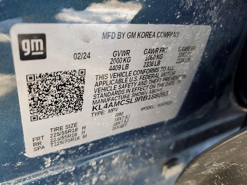 79273955 :رقم المزاد ، KL4AMCSL9RB188093 vin ، 2024 Buick Encore Gx مزاد بيع