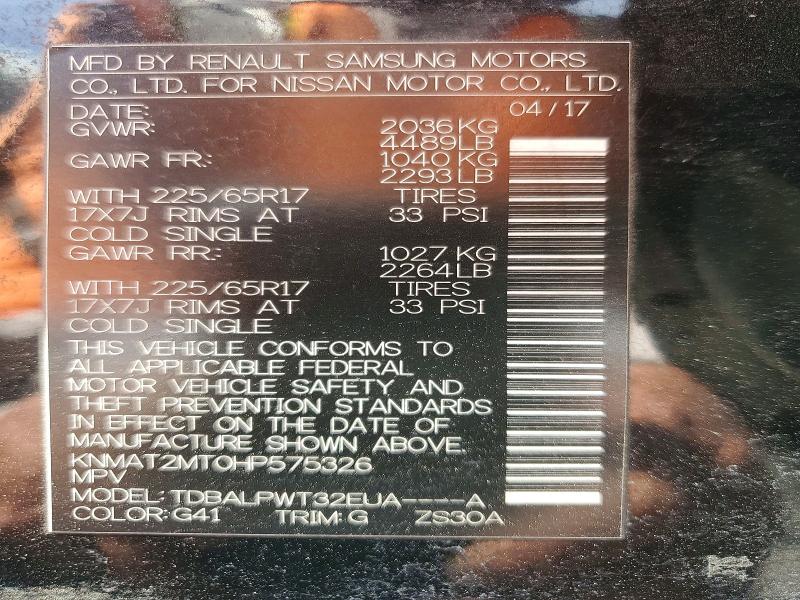 Aukcja sprzedaży 2017 Nissan Rogue, vin: KNMAT2MT0HP575326, numer aukcji: 47794806