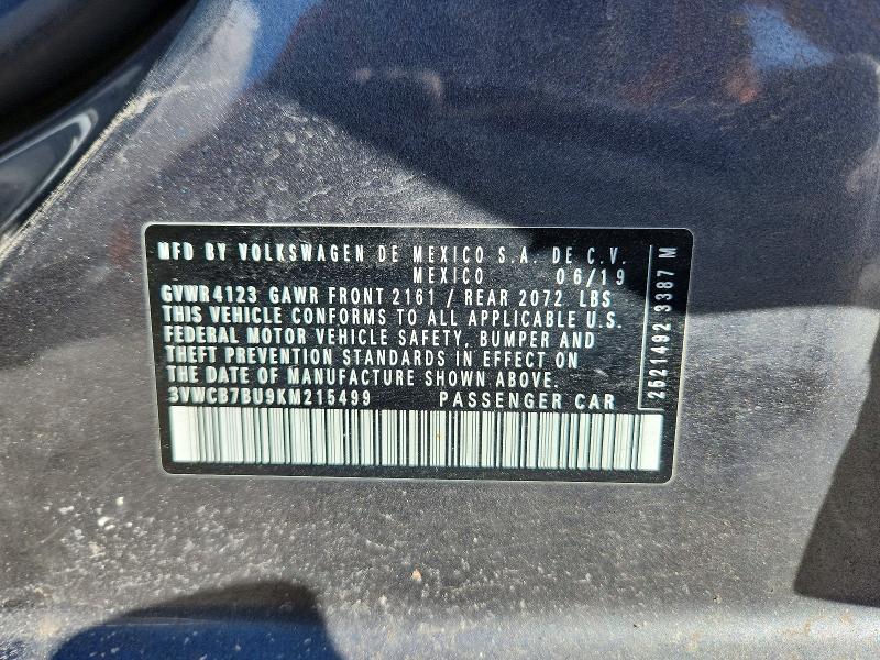 Aukcja sprzedaży 2019 Volkswagen Jetta, vin: 3VWCB7BU9KM215499, numer aukcji: 47456036