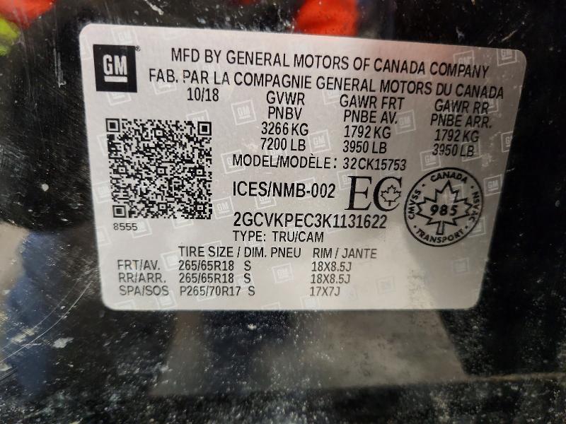 45473956 :رقم المزاد ، 2GCVKPEC3K1131622 vin ، 2019 Chevrolet Silverado Ld مزاد بيع