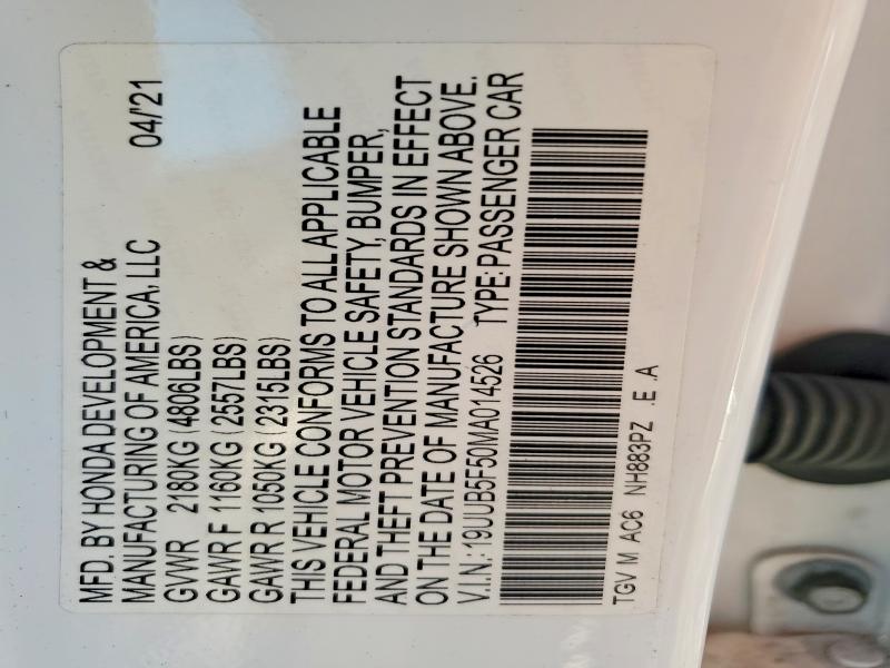 Продажа на аукционе авто 2021 Acura Tlx, vin: 19UUB5F50MA014526, номер лота: 46405976