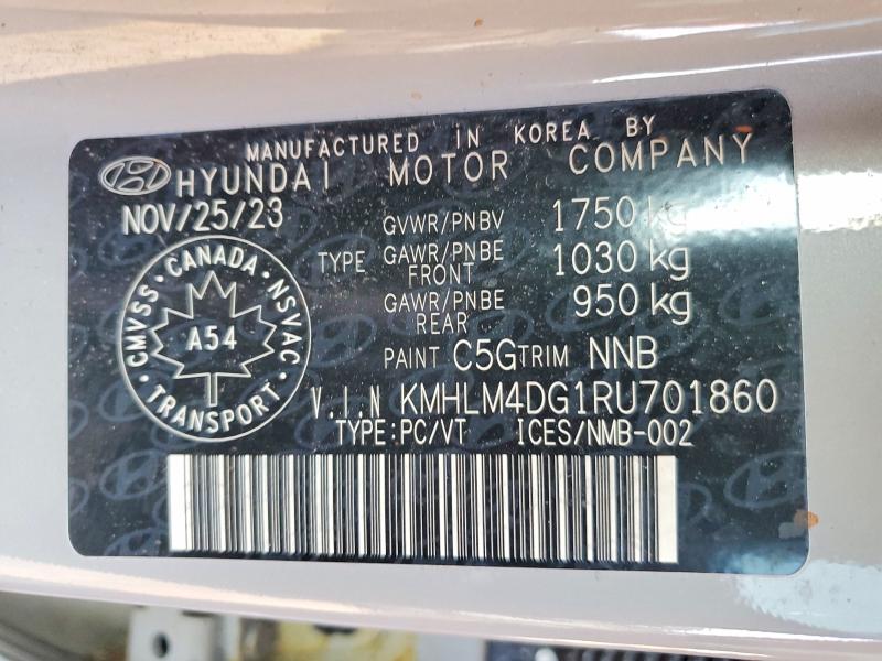 2024 Hyundai Elantra მანქანა იყიდება აუქციონზე, vin: KMHLM4DG1RU701860, აუქციონის ნომერი: 47877006