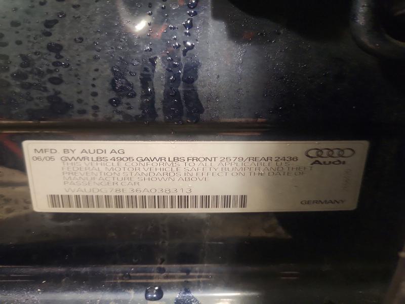 2006 Audi A4 მანქანა იყიდება აუქციონზე, vin: WAUDG78E36A038313, აუქციონის ნომერი: 79349775