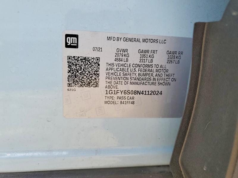 Aukcja sprzedaży 2022 Chevrolet Bolt Euv, vin: 1G1FY6S08N4112024, numer aukcji: 41829166