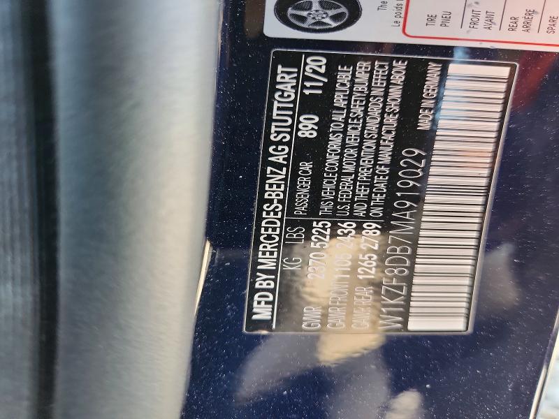Aukcja sprzedaży 2021 Mercedes-benz E, vin: W1KZF8DB7MA919029, numer aukcji: 47582506