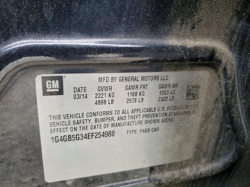 79945885 :رقم المزاد ، 1G4GB5G34EF254980 vin ، 2014 Buick Lacrosse مزاد بيع