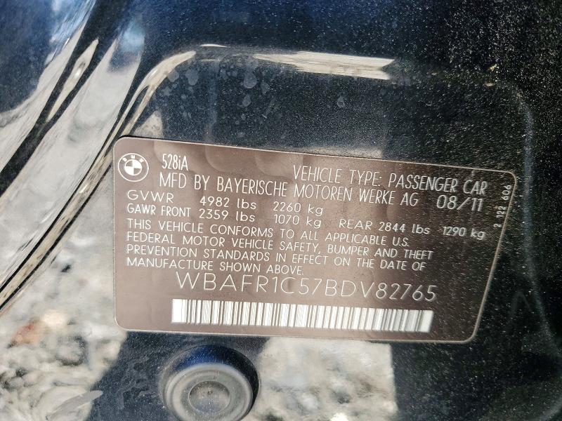 Продажа на аукционе авто 2011 Bmw 528, vin: WBAFR1C57BDV82765, номер лота: 46371196