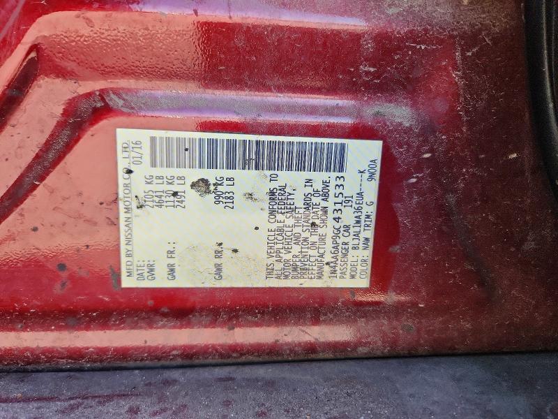 2016 Nissan Maxima მანქანა იყიდება აუქციონზე, vin: 1N4AA6AP9GC431533, აუქციონის ნომერი: 79828995