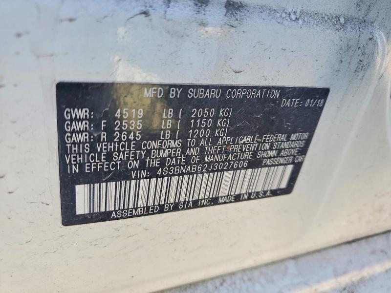 Aukcja sprzedaży 2018 Subaru Legacy, vin: 4S3BNAB62J3027606, numer aukcji: 47281036