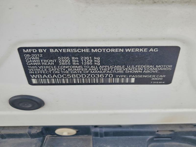 Продажа на аукционе авто 2013 Bmw 640, vin: WBA6A0C58DDZ03670, номер лота: 45667956