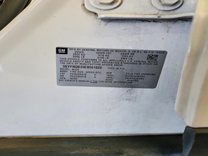 Aukcja sprzedaży 2012 Cadillac Srx, vin: 3GYFNDE30CS561828, numer aukcji: 47075236