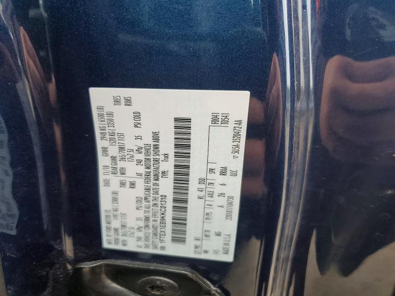 2019 Ford F150 მანქანა იყიდება აუქციონზე, vin: 1FTEX1EB9KKC01310, აუქციონის ნომერი: 46152936