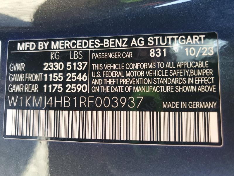 Продаж на аукціоні авто 2024 Mercedes-benz Cle, vin: W1KMJ4HB1RF003937, номер лоту: 41842426