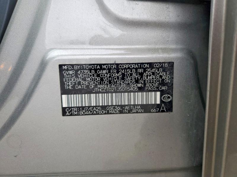 Aukcja sprzedaży 2018 Lexus Is 350, vin: JTHCZ1D21J5015405, numer aukcji: 47898106