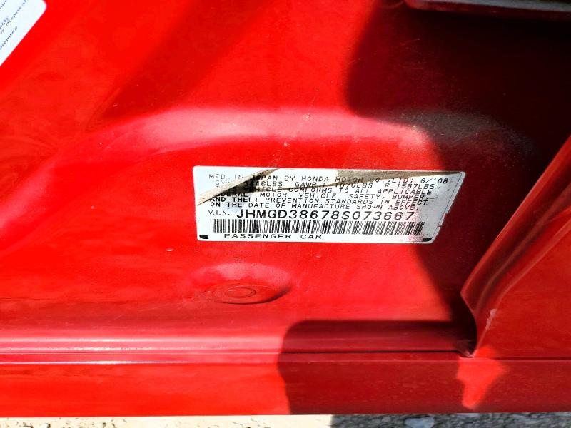 48036106 :رقم المزاد ، JHMGD38678S073667 vin ، 2008 Honda Fit مزاد بيع