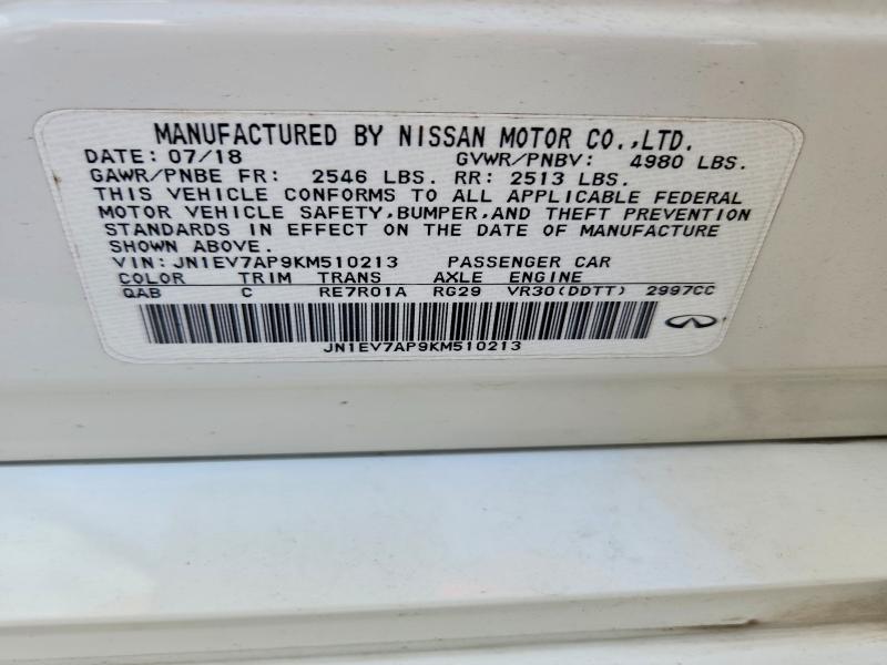 Продаж на аукціоні авто 2019 Infiniti Q50, vin: JN1EV7AP9KM510213, номер лоту: 79584625