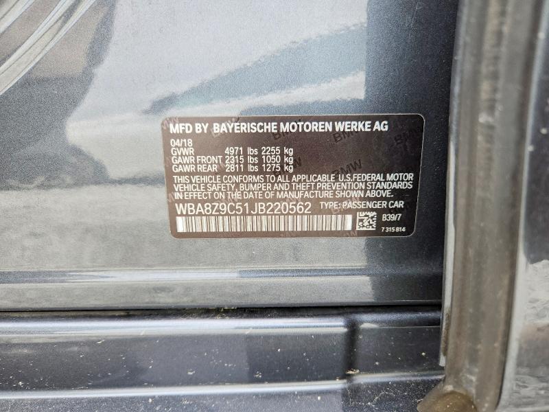 2018 Bmw 330 მანქანა იყიდება აუქციონზე, vin: WBA8Z9C51JB220562, აუქციონის ნომერი: 46494256