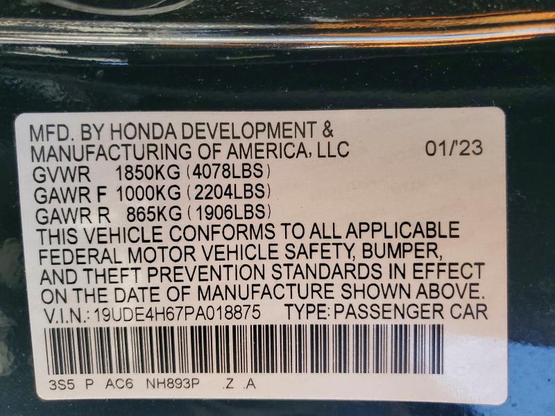 Aukcja sprzedaży 2023 Acura Integra, vin: 19UDE4H67PA018875, numer aukcji: 46768696