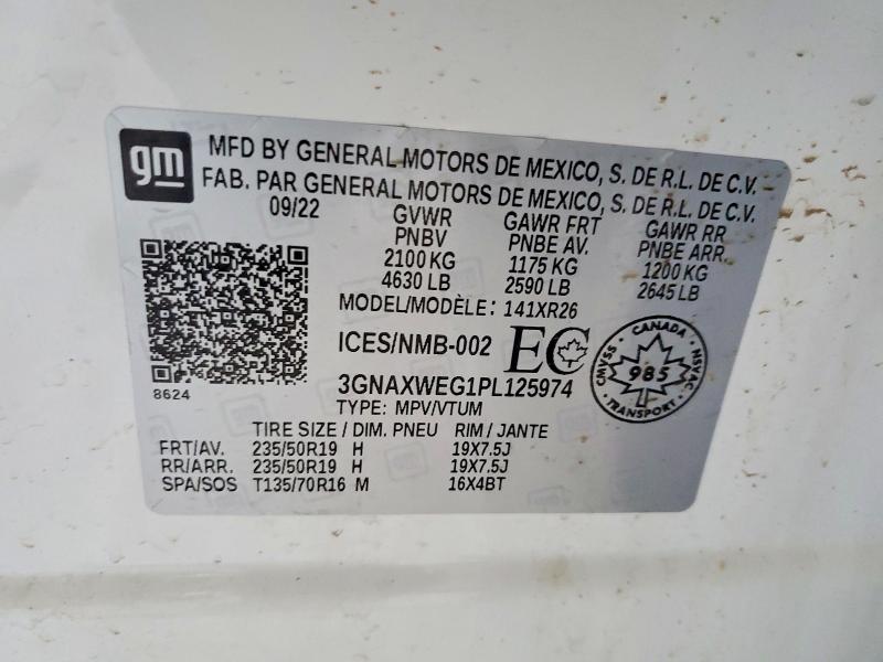 Aukcja sprzedaży 2023 Chevrolet Equinox, vin: 3GNAXWEG1PL125974, numer aukcji: 47077306