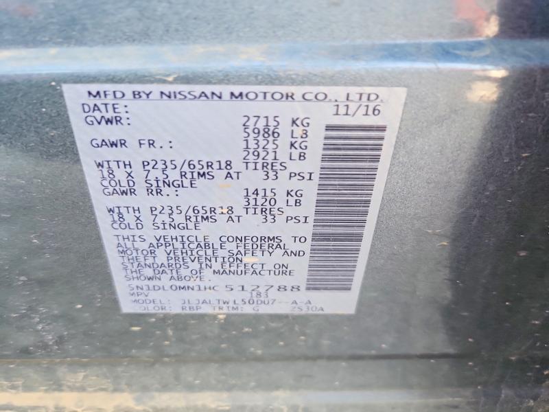 Aukcja sprzedaży 2017 Infiniti Qx60, vin: 5N1DL0MN1HC512788, numer aukcji: 47263256
