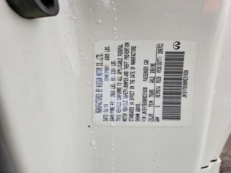 45832066 :رقم المزاد ، JN1EV7EK8KM231608 vin ، 2019 Infiniti Q60 مزاد بيع