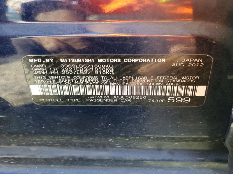 Продаж на аукціоні авто 2013 Mitsubishi Lancer, vin: JA32U2FU6DU008250, номер лоту: 79318465