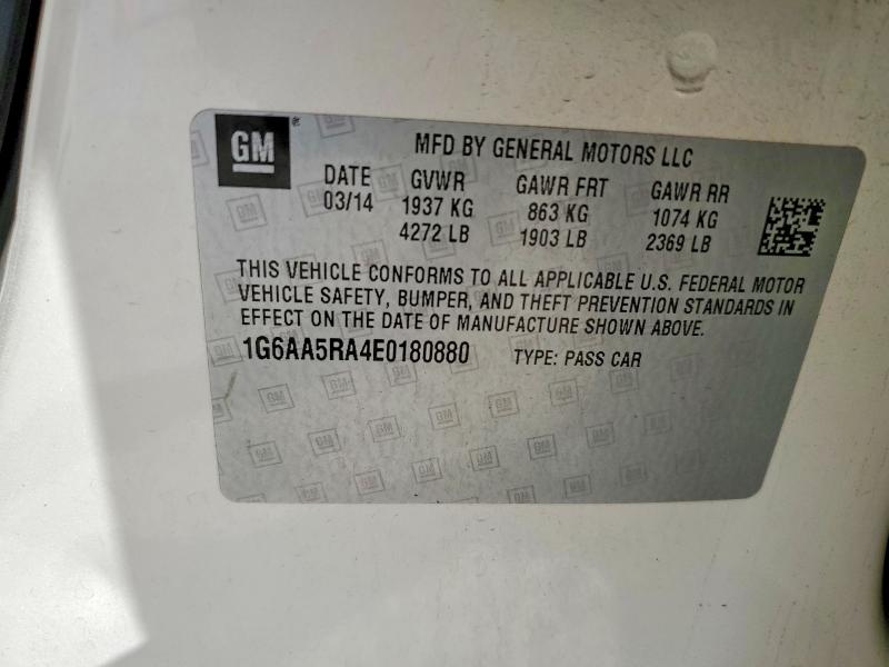 2014 Cadillac Ats მანქანა იყიდება აუქციონზე, vin: 1G6AA5RA4E0180880, აუქციონის ნომერი: 46338636