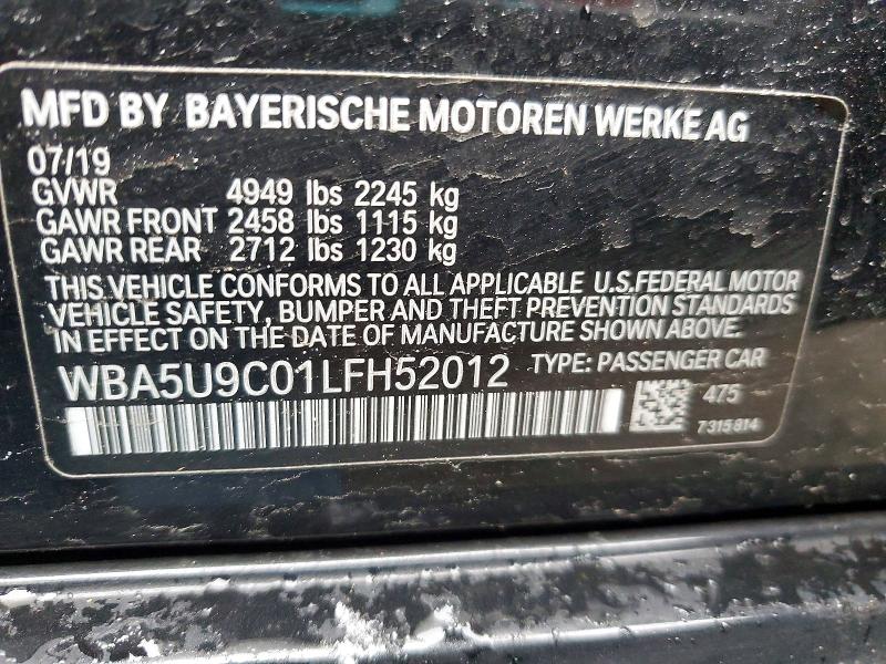 2020 Bmw Motorrad M340xi მანქანა იყიდება აუქციონზე, vin: WBA5U9C01LFH52012, აუქციონის ნომერი: 79611035