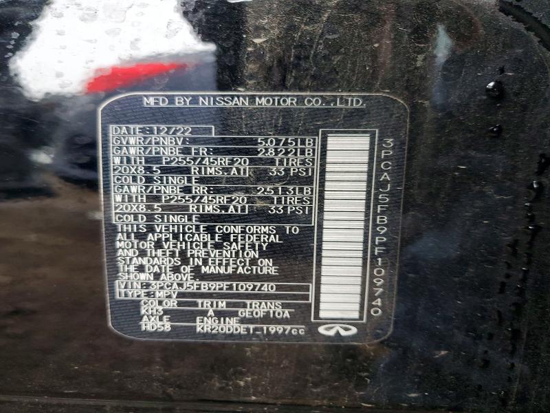 Продажа на аукционе авто 2023 Infiniti Qx50, vin: 3PCAJ5FB9PF109740, номер лота: 97701915