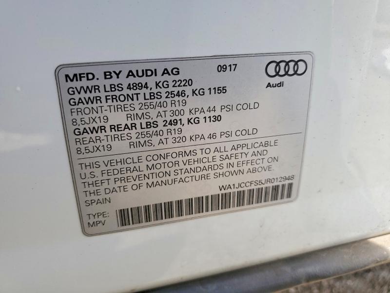 Aukcja sprzedaży 2018 Audi Q3, vin: WA1JCCFS5JR012948, numer aukcji: 46533956