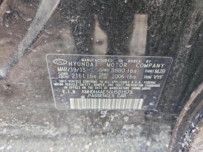 2016 Hyundai Elantra მანქანა იყიდება აუქციონზე, vin: KMHDH4AE5GU501573, აუქციონის ნომერი: 79648595