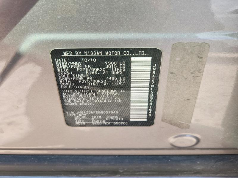 46949756 :رقم المزاد ، JN8AZ2NF5B9501648 vin ، 2011 Infiniti Qx56 مزاد بيع