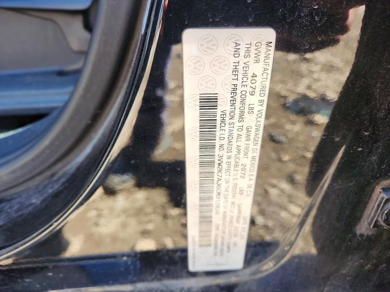 46861596 :رقم المزاد ، 3VW2K7AJ6CM310638 vin ، 2012 Volkswagen Jetta مزاد بيع