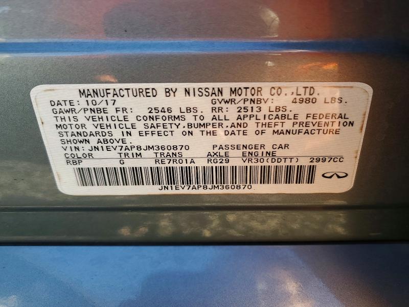 Продаж на аукціоні авто 2018 Infiniti Q50, vin: JN1EV7AP8JM360870, номер лоту: 47171956