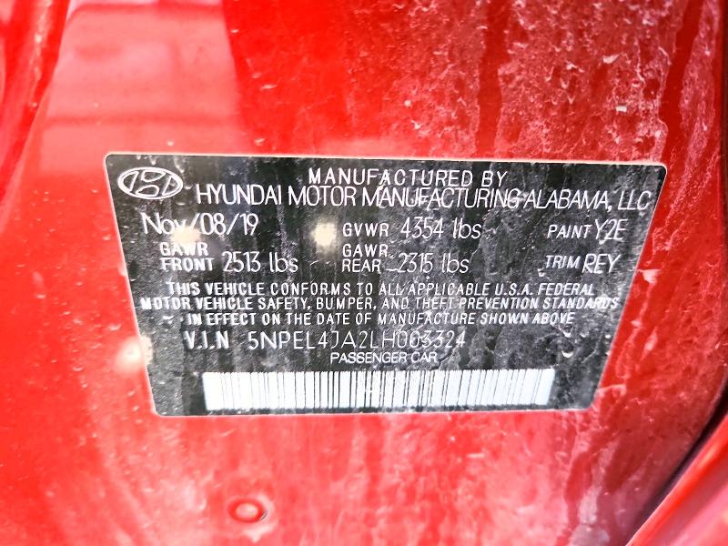 Aukcja sprzedaży 2020 Hyundai Sonata, vin: 5NPEL4JA2LH003324, numer aukcji: 45752816
