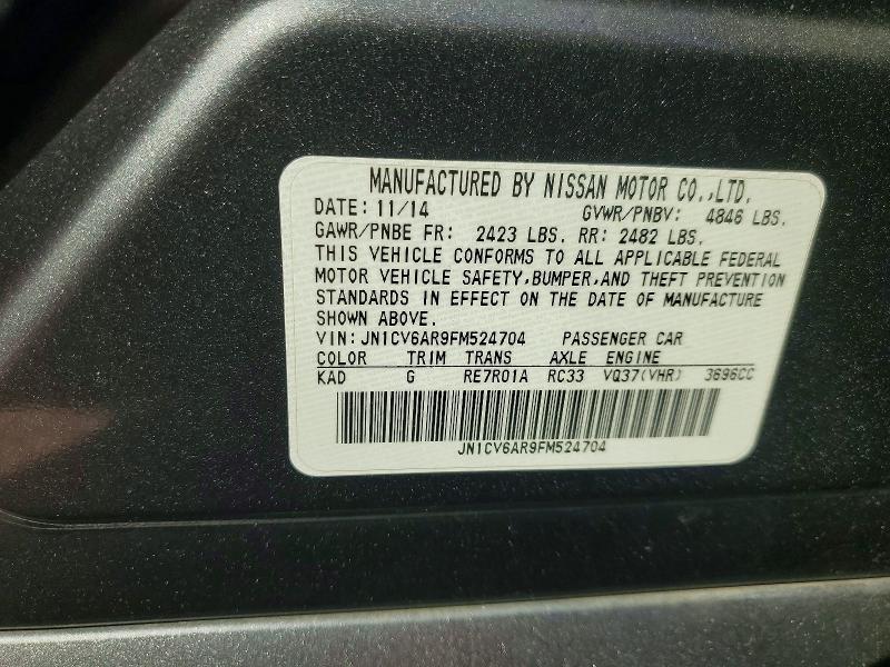 Aukcja sprzedaży 2015 Infiniti Q40, vin: JN1CV6AR9FM524704, numer aukcji: 77426225