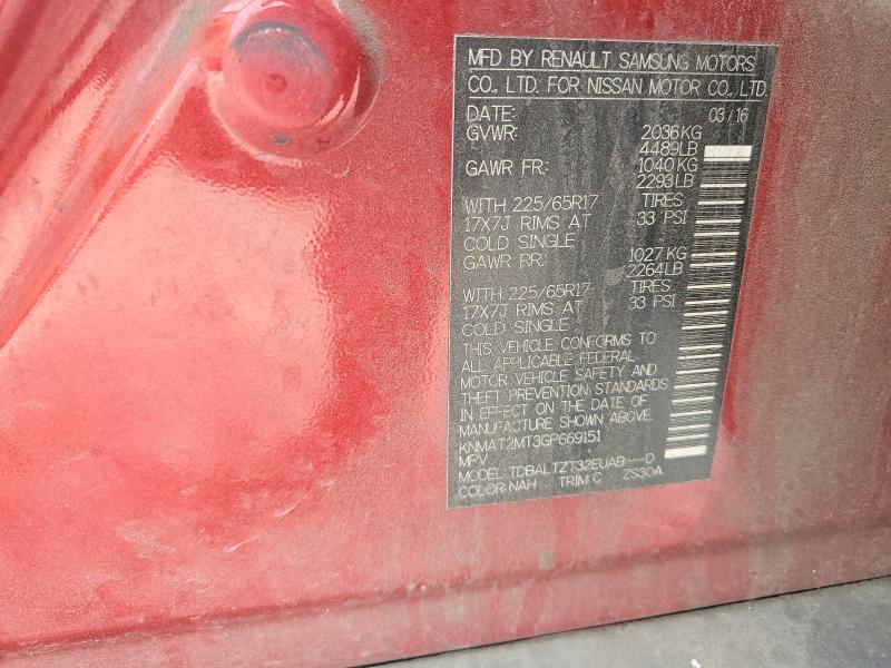 2016 Nissan Rogue მანქანა იყიდება აუქციონზე, vin: KNMAT2MT3GP669151, აუქციონის ნომერი: 79483705