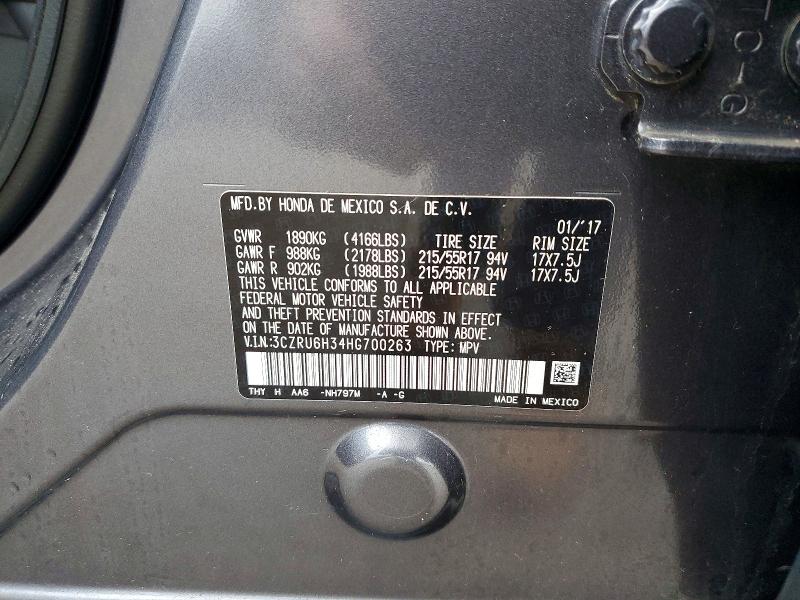 Продаж на аукціоні авто 2017 Honda Hr-v, vin: 3CZRU6H34HG700263, номер лоту: 79687805