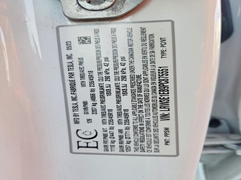 Продажа на аукционе авто 2023 Tesla Model 3, vin: LRW3E1EB9PC875551, номер лота: 79991785