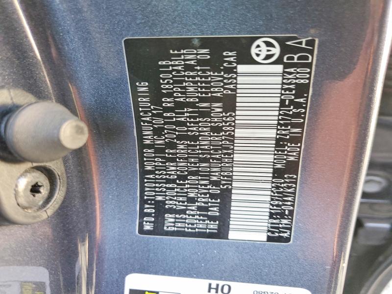 47650436 :رقم المزاد ، 5YFBURHEXJP758565 vin ، 2018 Toyota Corolla مزاد بيع