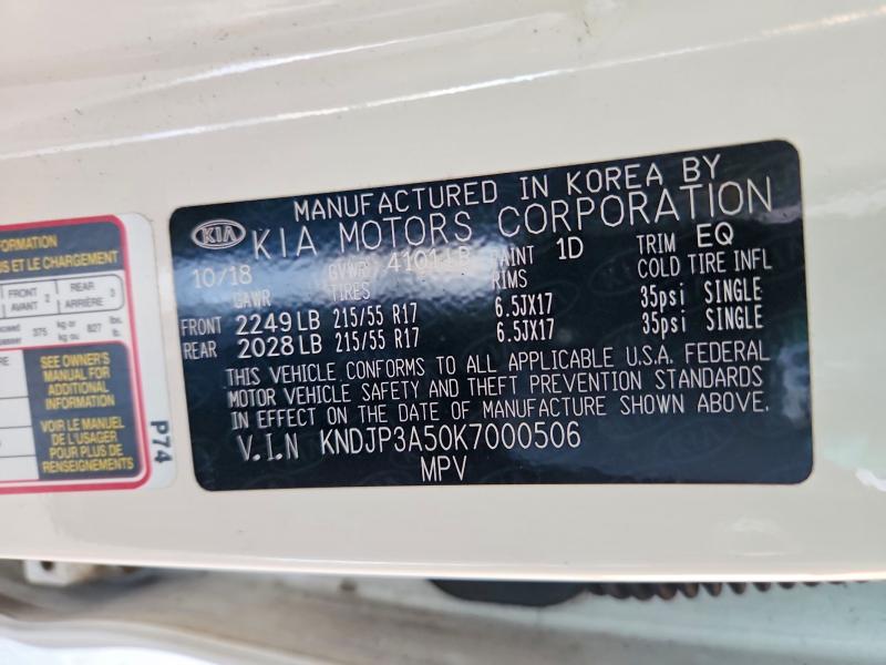 Aukcja sprzedaży 2019 Kia Soul +, vin: KNDJP3A50K7000506, numer aukcji: 45815076
