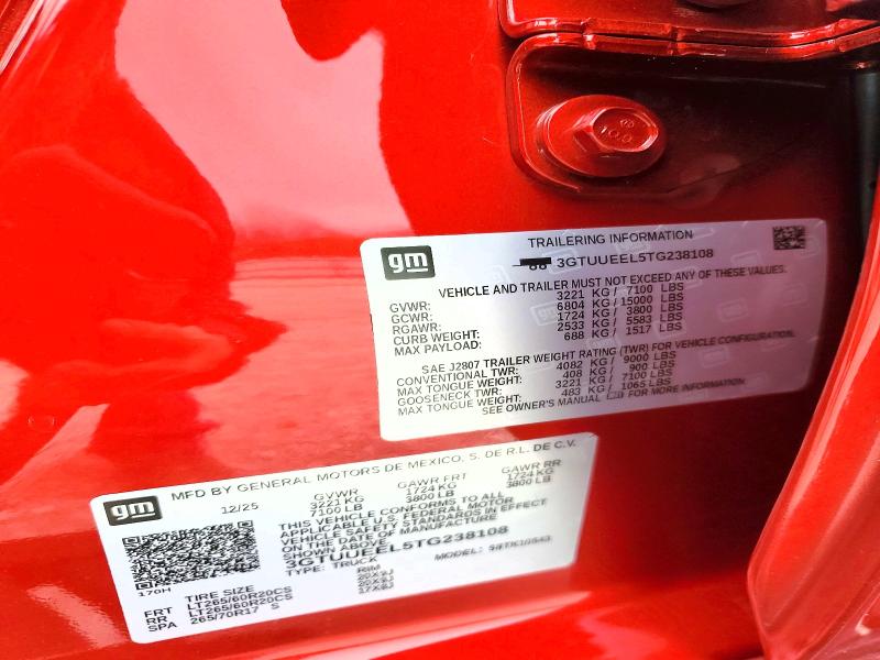 Продаж на аукціоні авто 2026 Gmc Sierra, vin: 3GTUUEEL5TG238108, номер лоту: 45445286