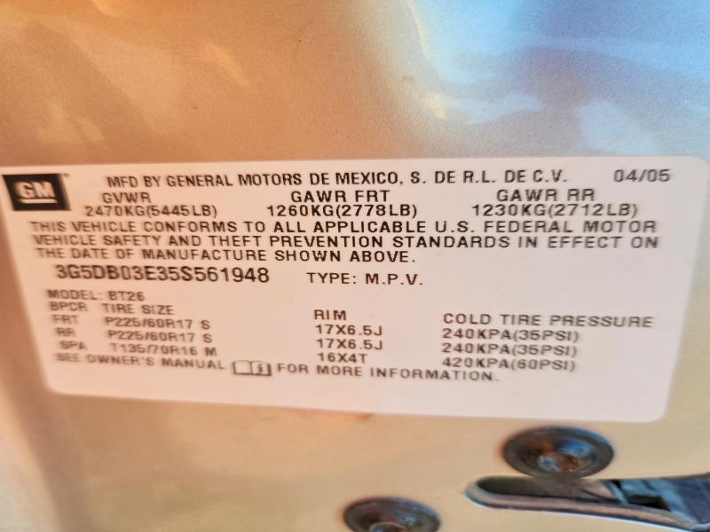 Продаж на аукціоні авто 2005 Buick Rendezvous, vin: 3G5DB03E35S561948, номер лоту: 46890416