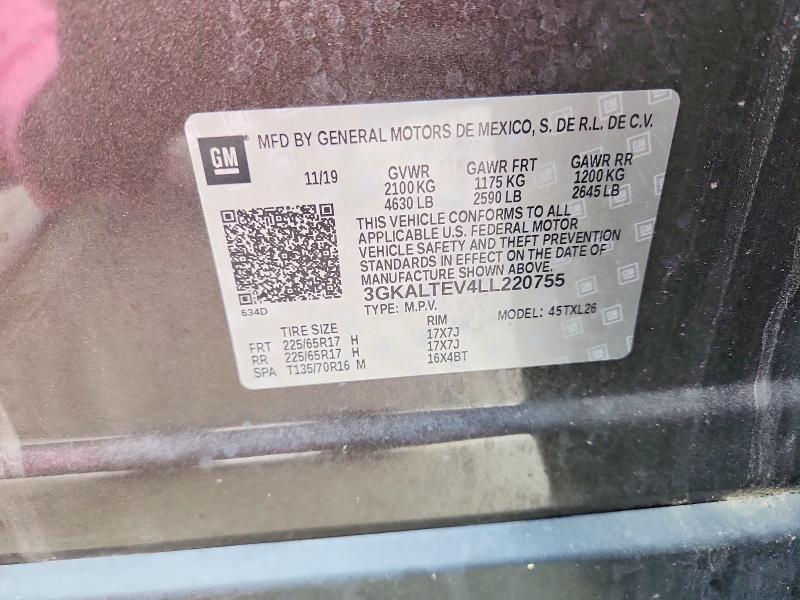 2020 Gmc Terrain მანქანა იყიდება აუქციონზე, vin: 3GKALTEV4LL220755, აუქციონის ნომერი: 47331036
