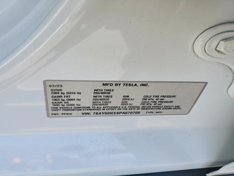 Aukcja sprzedaży 2023 Tesla Model Y, vin: 7SAYGDEE6PA070706, numer aukcji: 46683976