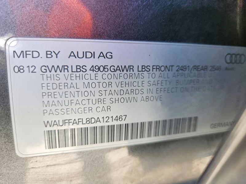 Продаж на аукціоні авто 2013 Audi A4, vin: WAUFFAFL8DA121467, номер лоту: 46237326