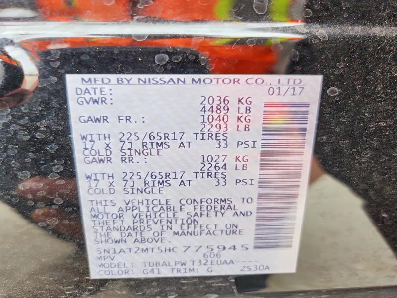 Продаж на аукціоні авто 2017 Nissan Rogue, vin: 5N1AT2MT5HC775945, номер лоту: 48121556