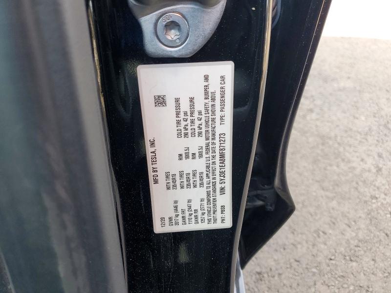 Aukcja sprzedaży 2021 Tesla Model 3, vin: 5YJ3E1EA8MF871273, numer aukcji: 79206165