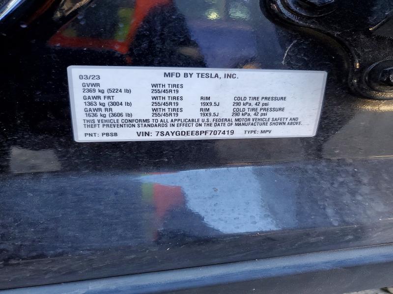 Продаж на аукціоні авто 2023 Tesla Model Y, vin: 7SAYGDEE8PF707419, номер лоту: 45513926
