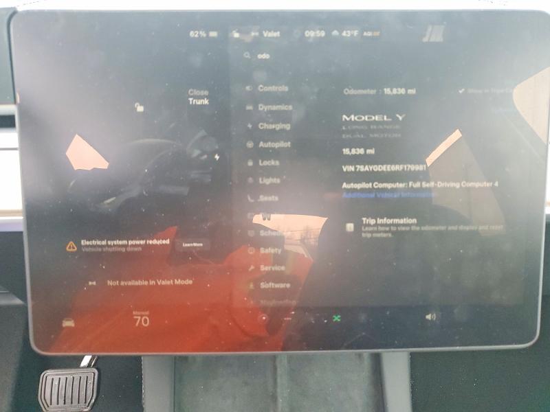 Продажа на аукционе авто 2024 Tesla Model Y, vin: 7SAYGDEE6RF179981, номер лота: 78842665